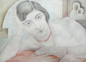 Aleksandra Beļcova. Anna. 1928. Papīrs, akvarelis. SBM kolekcija. Skenējums