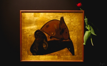 Mākslas darbs no izstādes "Boriss Bērziņš. 1930 – 2002. LNMM kolekcija" ekspozīcijas. Foto Juris Rozenbergs