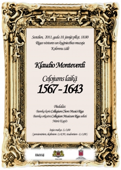 Baroka mūzikas koncerts "Ceļojums laikā 1567 – 1643"